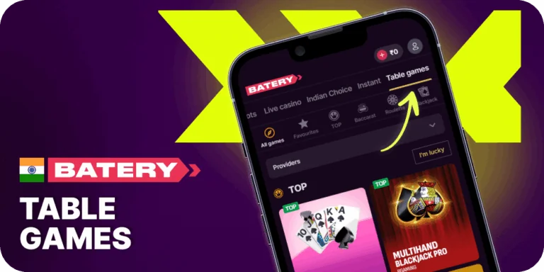 Play popular table games at Batery India